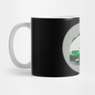 Jeep Vehicle White Green Design Mug